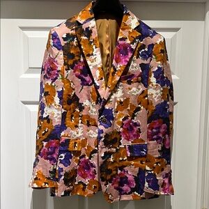 TALLIA, Linen Colorful Floral Blazer